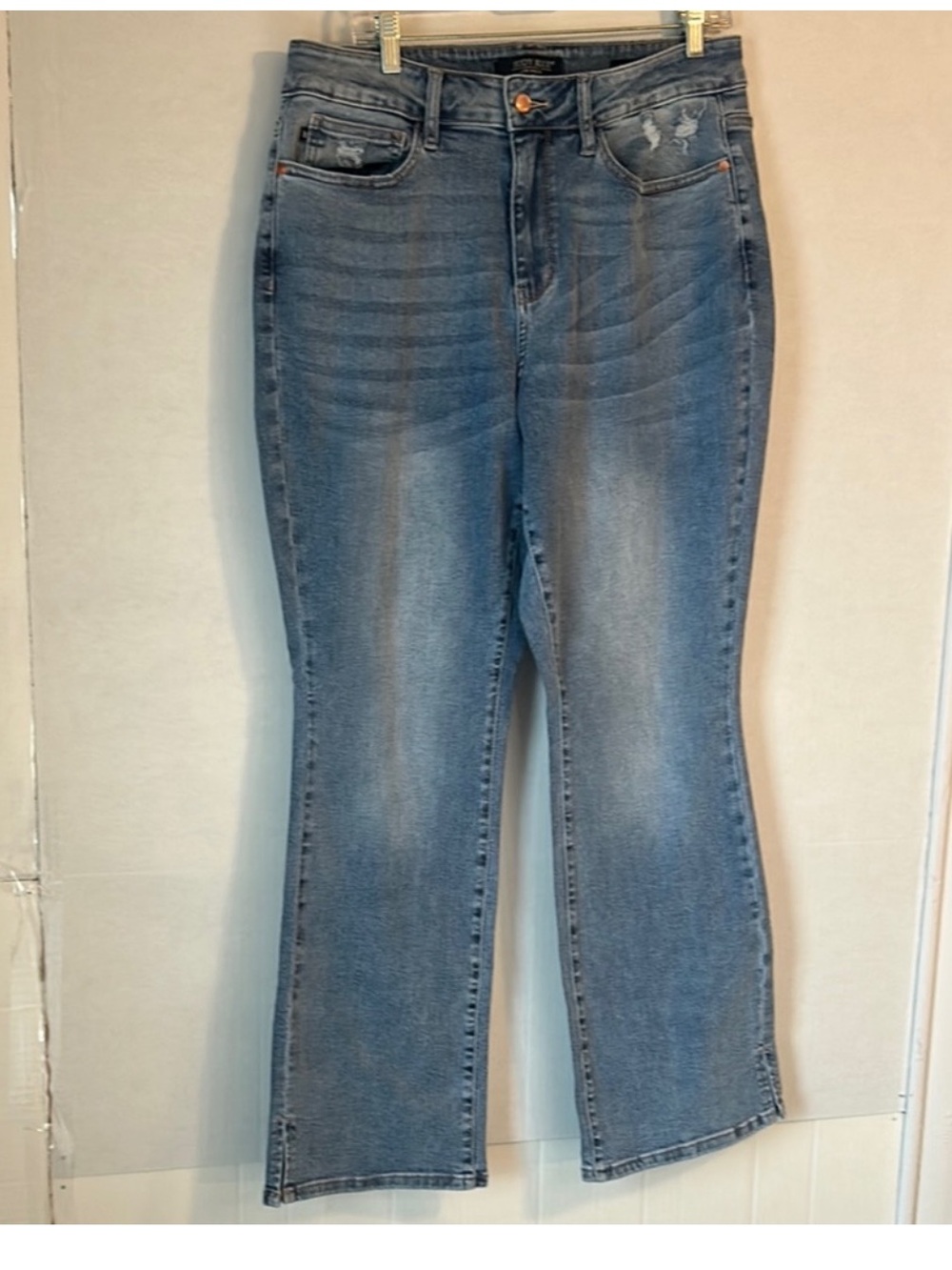 Judy Blue Vintage Wash Distressed Tummy Control Slim Bootcut Jean Size 16W